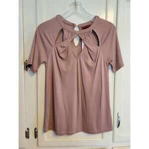 Twisted Yoke Top- BKE- Womens size XS- Mauve Color, Stretch, Lightweight ( 1008)